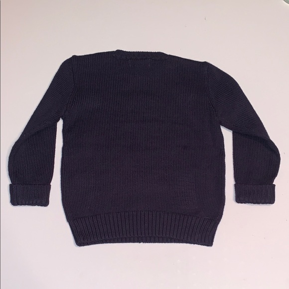 Ralph Lauren Football Designer Polo Bear Navy Blue Cotton Knit Baby Sweater 24m - Picture 8 of 14